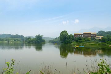 Fototapeta na wymiar Mingyue Lake Wetland Park in Chongqing, China