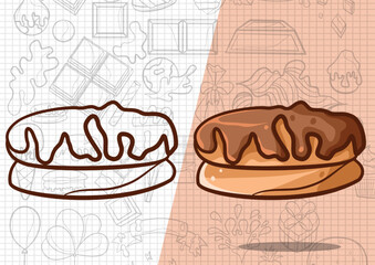 cartoon style delicious chocolate art illustration