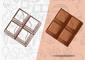 delicious chocolate art illustration cartoon style