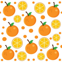 Orange slices patten design seamless pattern white background