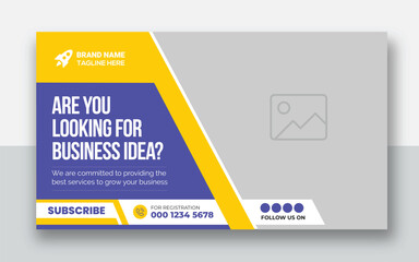 Business youtube thumbnail and web banner template