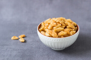 A snack made from chopped spring roll skins.