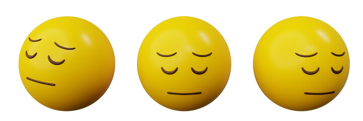 3d emoticon disappointed face cartoon emoji or smiley yellow ball