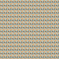 Cute dog in a seamless pattern