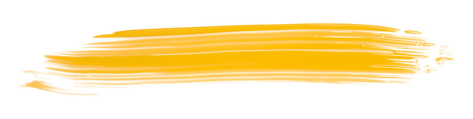 Shiny yellow brush watercolor painting isolated on transparent background. watercolor png