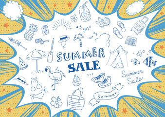 手描き　サマーセール素材集