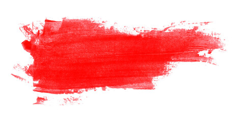 Shiny red brush watercolor painting isolated on transparent background. watercolor png