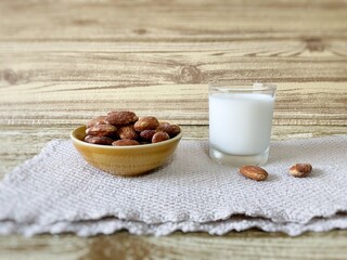 milk and almond .