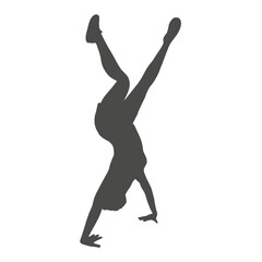 Fototapeta na wymiar Young female workout. Sport girl doing fitness exercise. Young woman silhouette