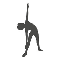 Young female workout. Sport girl doing stretching exercise. Sport fashion girl silhouette