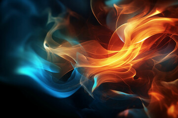 Technology and flames abstract graphical. AI generative