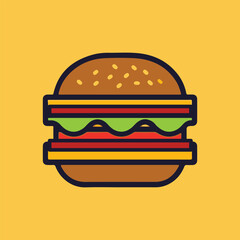 burger icon illustration. burger fast food. food and beverages icon 