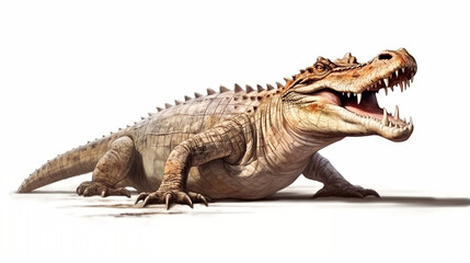 Fototapeta premium crocodile isolated on white background