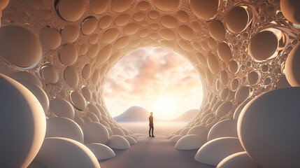 Monochromatic and modern vr design. Generative IA