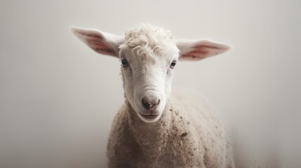 The lamb on a white solid background