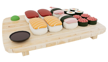 3d japan traditional Sushi