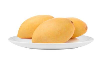mango in plate isolated on transparent png