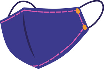 Masker purple pink vector illustration. Perfect for reminder to protect your health from airbon virus like covid 19.
