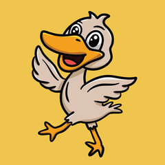 Cute Duck Mascot Cartoon Character Design