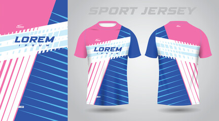 blue pink shirt soccer football sport jersey template design mockup