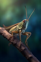 grasshopper on a branch create with generative AI