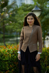 Vietnamese woman in the park during lunchtime in Vietnam.