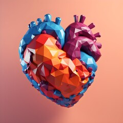 isometric heart create with generative AI