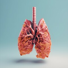 3d lungs with isometric style with generative AI 