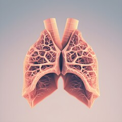 3d lungs with isometric style with generative AI 