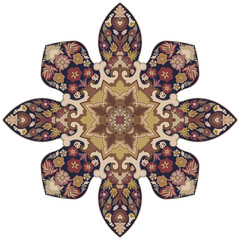 Thousands of ethnic tribal flowers. Carpet composition. Wallpaper.