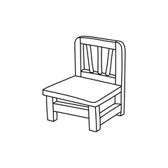 wooden chair vector illustration, chair Line Simple Logo Design, suitable for any business
