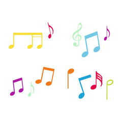 Musical note, song, melody or flat vector icon for design,illustration