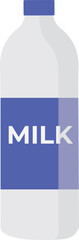 Fresh milk bottle with label isolated, healthy food concept