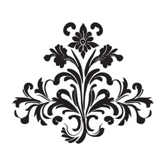 Floral Flower Vector illustration, Floral Vector Silhouette, this is  a Floral Black and white.