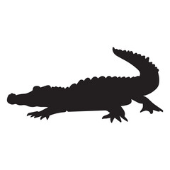 This is a Crocodile Vector silhouette black color