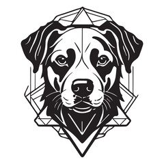 Dog Vector Logo illustration Black color.