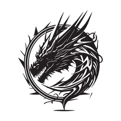 This is a Dragon Vector Logo silhouette.