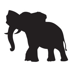 This is a Elephant Vector silhouette, Black color Elephant