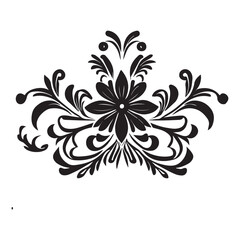 Floral Flower Vector illustration, Floral Vector Silhouette, this is  a Floral Black and white.