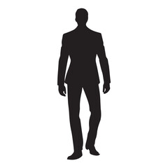 A Man Stand Pose Vector silhouette Illustration,