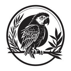Obraz premium Parrot Logo vector , Parrot Vector Silhouette illustration,