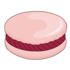 Rose cherry macaron