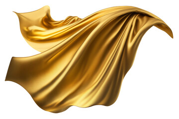 Golden silk. Ai. Cutout on transparent