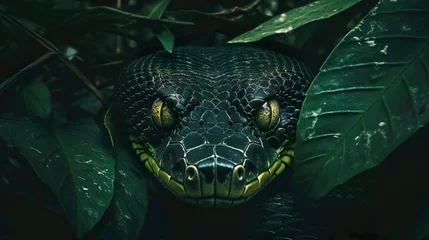 Black Snake, Wild Life Animal national geographic, Close up - AI Generative © AV Creations