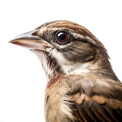 sparrow bird side view isolated on white background, generative AI