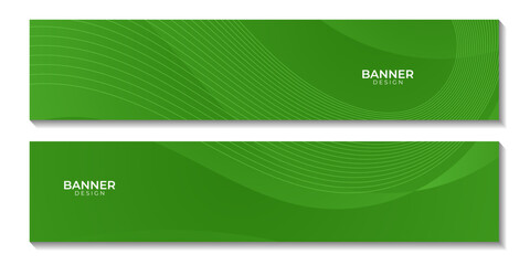 abstract banners set green gradient colorful wave background for business