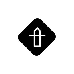 Obraz premium Minor Cross Road Solid Icon