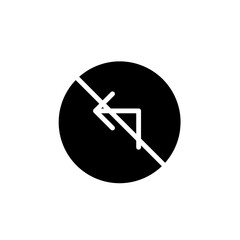 No Left Turn Solid Icon