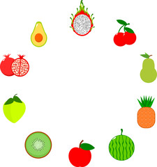 Mixed fruit circular border