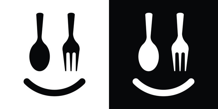 logo design restaurant, food, smile, icon vector illustration